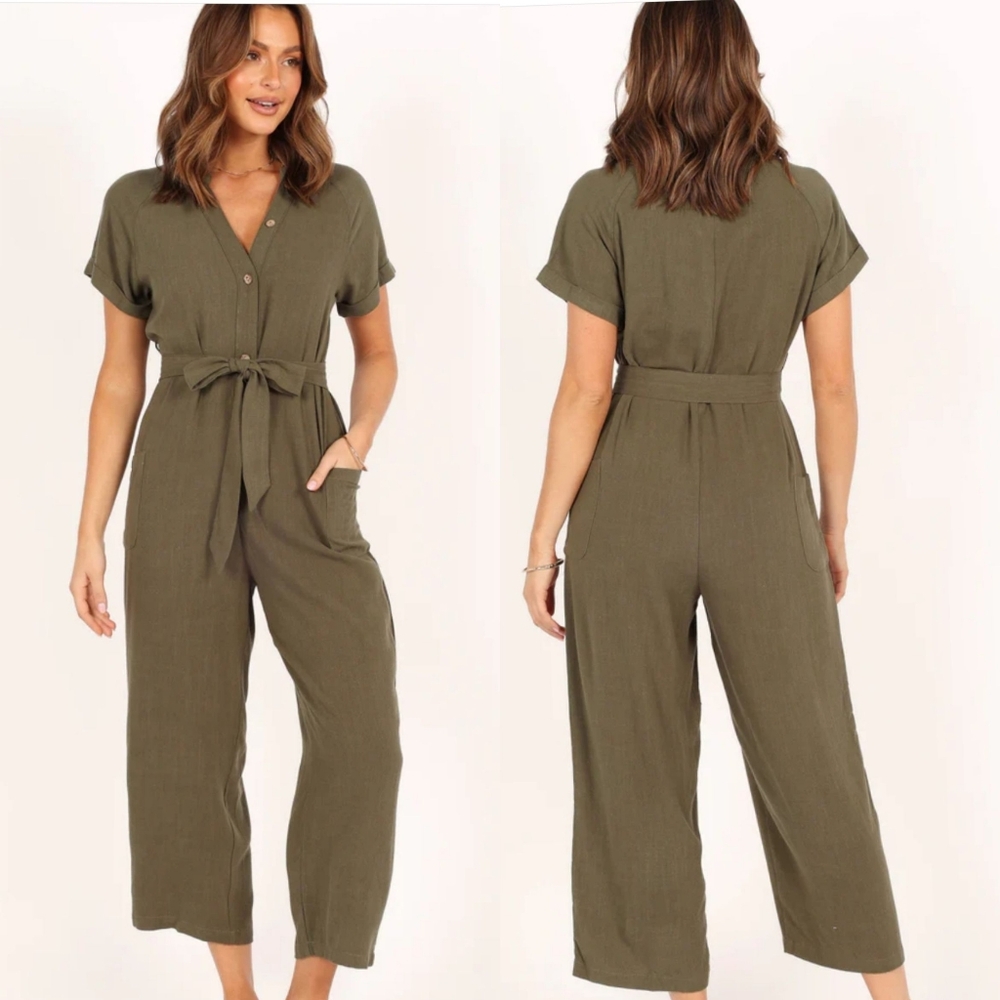 Petal + Pup Archie Jumpsuit in Olive NWT